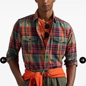 Ralph Lauren Green and Red Plaid Shirt